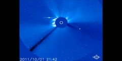 Censoring of a massive coronal mass ejection