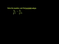 Lec 31 - Rational Equations
