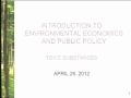 Lec 24 - Economics C3 - Lecture 27: Toxic Substances