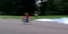 Girl on a rocket bike